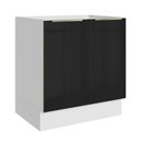Ver imagem 1 de Balcão de Cozinha 70 cm 2 Portas (sem Tampo) Branco/Preto Lux Madesa