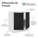 Ver imagem 3 de Balcão de Cozinha 70 cm 2 Portas (sem Tampo) Branco/Preto Lux Madesa