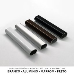 Ombrelone Lateral Preto - 2,00m de Diâmetro - em Alumínio - Base Cachepô - Persianet - 6