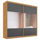 Ver imagem 4 de Guarda Roupa Casal Vila Serena 2 Portas Correr 4 Gavetas MDF com Espelho Naturalle-Grafite Framar