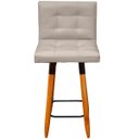 Ver imagem 4 de Kit 3 Banqueta Grace para Cozinha Gourmet ou Balcão Área Gourmet Pés Palito Tecido Corino