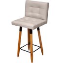 Ver imagem 3 de Kit 3 Banqueta Grace para Cozinha Gourmet ou Balcão Área Gourmet Pés Palito Tecido Corino