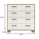 Ver imagem 4 de Cômoda Ravena 100% Mdf 4 Gavetas Freijó/off White - Panorama Móveis