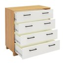 Ver imagem 3 de Cômoda Ravena 100% Mdf 4 Gavetas Freijó/off White - Panorama Móveis