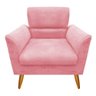 Poltrona Decorativa Beatriz Rosa + Puff Redondo - 3