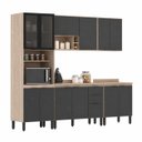 Ver imagem 2 de Cozinha Modulada 5 Peças 13 Portas 2 Gavetas Firenze Avena / Grafito Demóbile