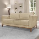 Ver imagem 6 de Sofa Balli 3 Lugares 210cm Pes Madeira Linho 223 Dourado Ezz Dourado