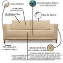 Ver imagem 4 de Sofa Balli 3 Lugares 210cm Pes Madeira Linho 223 Dourado Ezz Dourado