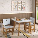 Ver imagem 2 de Cadeira Infantil Sofia Madeira Maciça e MDF Azul/com Mel