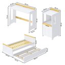 Ver imagem 3 de Conjunto Quarto Completo Bicama com LED, Escrivaninha e Estante Petit Casatema MadeiraOriginals Branco/Mel