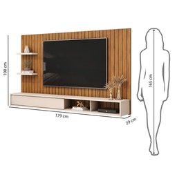 Painel para Tv até 60 Polegadas 1 Porta Friz Freijó Off White Dj Móveis - 2