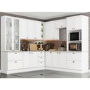Ver imagem 1 de Cozinha Modulada de Canto 8 Peças 14 Portas 7 Gavetas Americana Henn - Branco/calcare