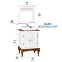 Ver imagem 6 de Gabinete para Banheiro 2 Portas com Cuba e Espelheira Dália 3057 - Branco/imbuia Glazer