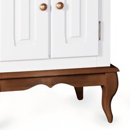 Gabinete para Banheiro 2 Portas com Cuba e Espelheira Dália 3057 - Branco/imbuia Glazer - 4