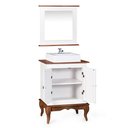 Ver imagem 2 de Gabinete para Banheiro 2 Portas com Cuba e Espelheira Dália 3057 - Branco/imbuia Glazer