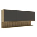 Ver imagem 6 de Cozinha Compacta Modulada com Tampo 2 Peças 1 Aéreo 1 Balcão New York Yescasa Marrom/Mel/Grafite