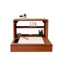 Ver imagem 3 de Escrivaninha Suspensa Bancada Compacta com Gaveta Mesa para Notebook Madeira Natural Curupixa