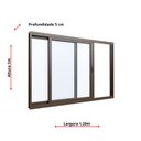 Ver imagem 2 de Janela Vitro 2 Folhas sem Grade 1,20mx1m X 5cm em Alumínio Bronze com Fecho Embutido – Vitrolar