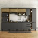 Ver imagem 1 de Cozinha Modulada 6 Peças com Paneleiro e Torre Quente Magnólia Yescasa Marrom/Mel/Grafite
