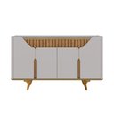 Ver imagem 2 de Aparador Buffet Opala Moderno 4 Portas 2 Gavetas MDF MDP Off White Cinamomo Bechara Móveis