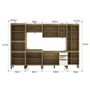 Ver imagem 4 de Cozinha Modulada 6 Peças 2 Aéreos 2 Balcões 1 Paneleiro e 1 Torre Quente Magnólia Yescasa Marrom/Mel