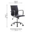 Ver imagem 3 de Kit 4 Cadeiras para Escritório Diretor Esteirinha Corino Office Preto