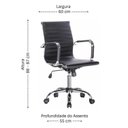Ver imagem 2 de Kit 4 Cadeiras para Escritório Diretor Esteirinha Corino Office Preto