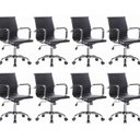 Ver imagem 1 de Kit 8 Cadeiras para Escritório Diretor Esteirinha Corino Office Preto