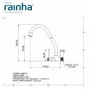Ver imagem 2 de Torneira Para Cozinha Cano Alto Light C/ Arejador Fixo 1/4 de Volta Parede Rainha Metais