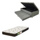 Ver imagem 1 de Cama Box Baú Solteiro com Auxiliar (Bicama) + Colchão Solteiro Espuma D20 12cm | Kit Completo com Ca