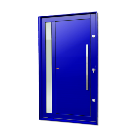 Porta Pivotante Alumínio Lambril Visione c/Pux.Dir. Elite Azul 240x130 Brimak