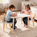 Ver imagem 2 de Mesa e 2 Cadeiras Infantil Borboletinha Kit Livro Educativo em Madeira - Pinus