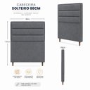 Ver imagem 7 de Cabeceira para Cama Solteiro Estofada ,088 Mts Iza Vilajo: Suede Cinza