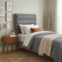 Ver imagem 1 de Cabeceira para Cama Solteiro Estofada ,088 Mts Iza Vilajo: Suede Cinza