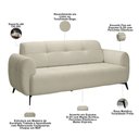 Ver imagem 6 de Poltrona Namoradeira 2 Lugares 152cm Pés Industrial Arav K01 Linho Bege - Lyam Decor
