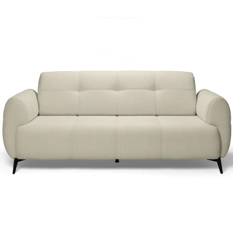 Poltrona Namoradeira 2 Lugares 152cm Pés Industrial Arav K01 Linho Bege - Lyam Decor