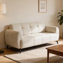 Ver imagem 4 de Poltrona Namoradeira 2 Lugares 152cm Pés Industrial Arav K01 Linho Bege - Lyam Decor