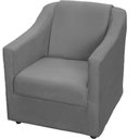 Ver imagem 4 de Kit 12 Poltronas Mila Pé de Plástico Cromado - Cinza Suede
