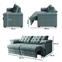 Ver imagem 3 de Sofá Retrátil e Reclinável Bipartido 3 Lugares 2,30m Suede Veludo Coliseu Selmer