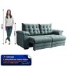 Sofá Retrátil e Reclinável Bipartido 3 Lugares 2,30m Suede Veludo Coliseu Selmer - 5