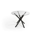 Ver imagem 1 de Mesa P/ Cozinha Volga C/ Tampo de Vidro Redondo 95cm Preto - Kappesberg