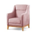 Ver imagem 4 de Poltrona Encosto Alto Veludo Áquila Rosa
