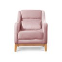 Ver imagem 2 de Poltrona Encosto Alto Veludo Áquila Rosa