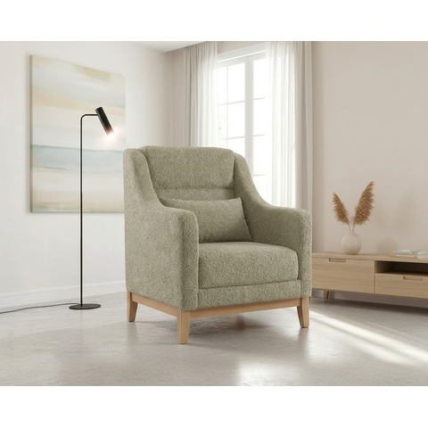Poltrona Encosto Alto Bouclé Áquila Verde