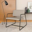 Ver imagem 2 de Poltrona Estofada Sintra Preto Fosco/suede Bege - Móveis Arapongas