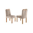 Ver imagem 5 de Conjunto Jantar Mesa e 6 Cadeiras Mel/off White/ Bege Areia