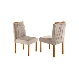 Conjunto Jantar Mesa e 6 Cadeiras Mel/off White/ Bege Areia - 5