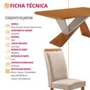 Ver imagem 7 de Mesa de Jantar Yasmin 180cm Tampo MDF Canto Copo Laminado e 6 Cadeiras Lorena