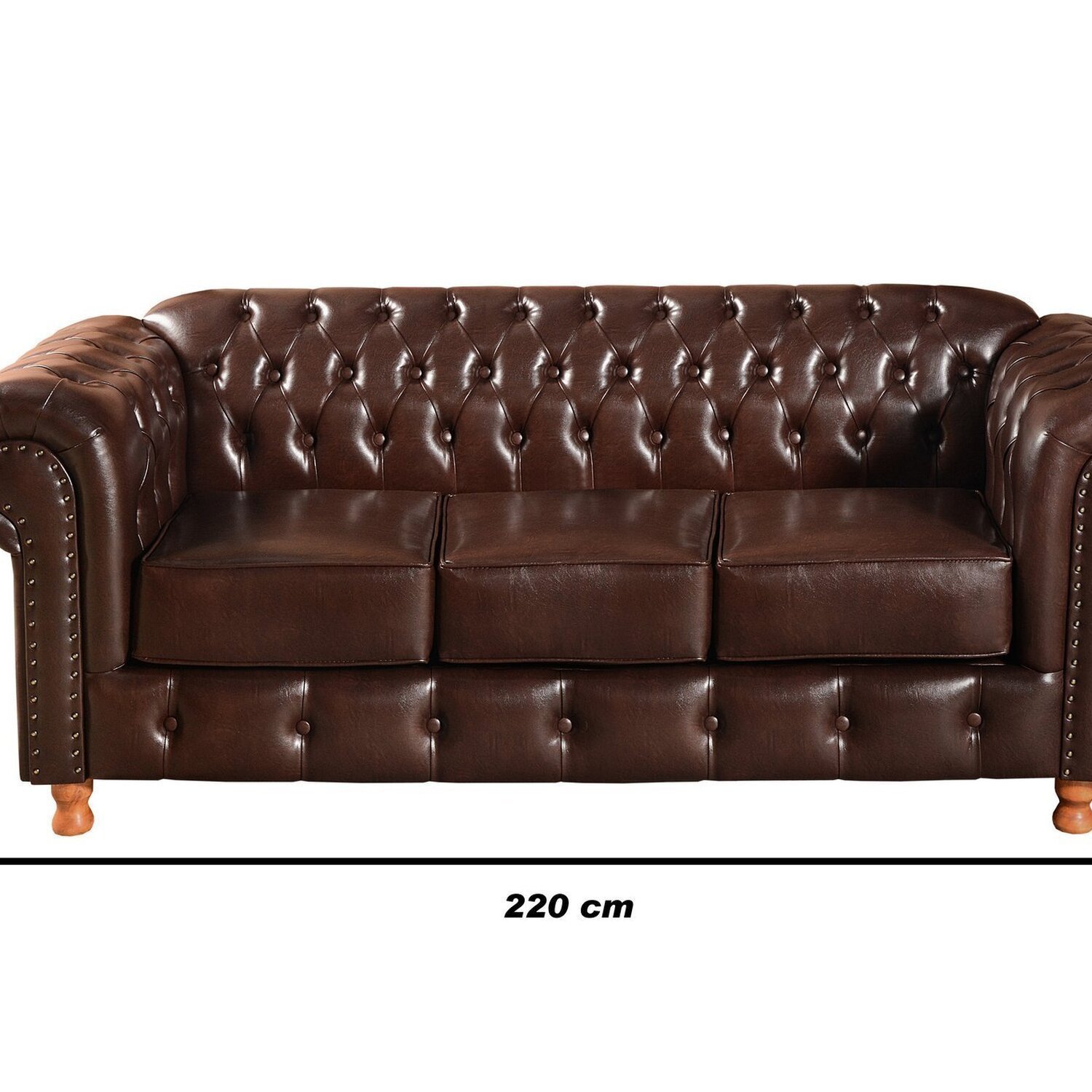 Sofá Chesterfield Luís Xv 3 Lugares Retrô Decoração - 3