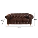 Ver imagem 3 de Sofá Chesterfield 3 Lugares Luís Xv Retrô - Coríssimo Café